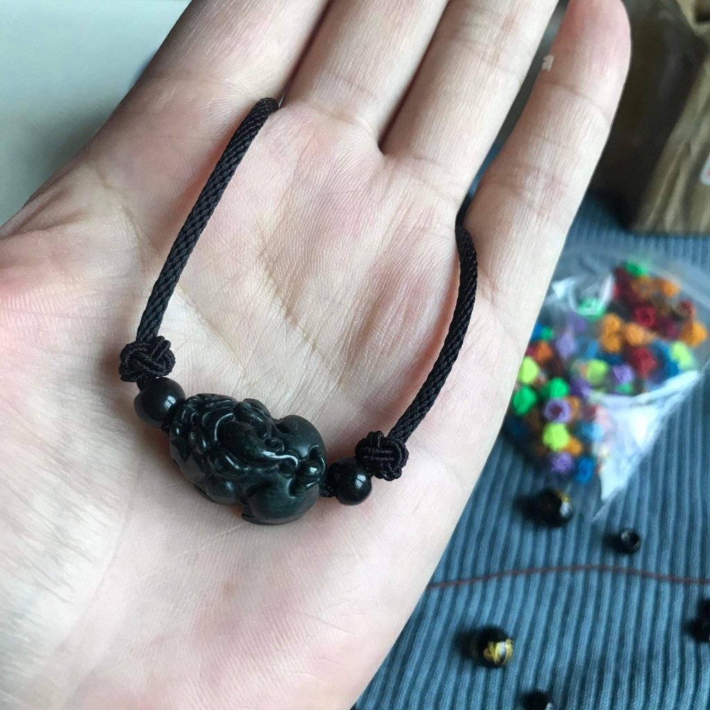 Black jadeite pixiu&nbsp;necklace